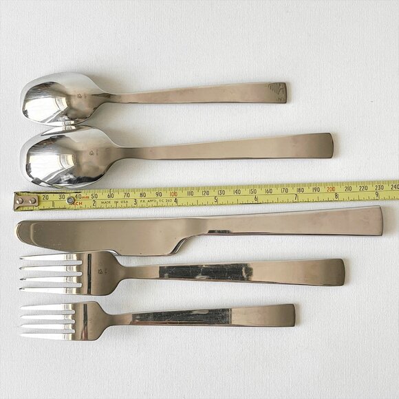 Gourmet Settings GS Cami 10pc Set Glossy Forks Knives Spoons Flatware 5pc x2 - Picture 6 of 7